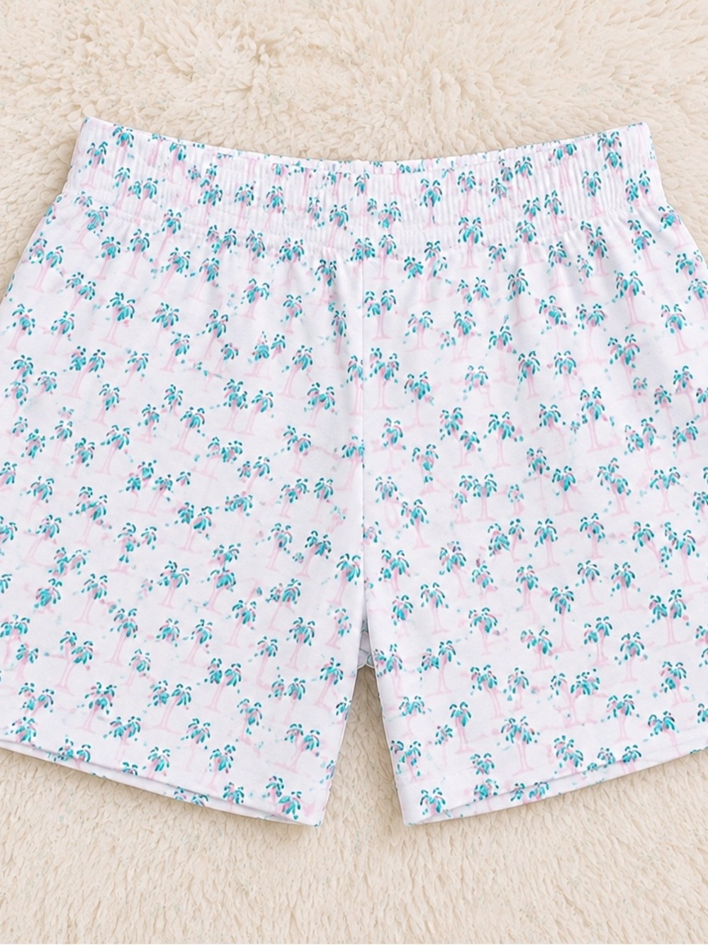 Lila And Hayes Emery Palm Tree Pink Two Piece Shorts Pajama Set NWT - Picture 4 of 5